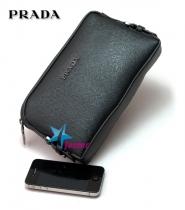 Модная черная мужская барсетка Prada 8020-7BK