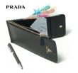 Черный кожаный мужской бумажник Prada 1903BK